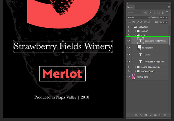 Strawberry Fields Winery Packaging Design