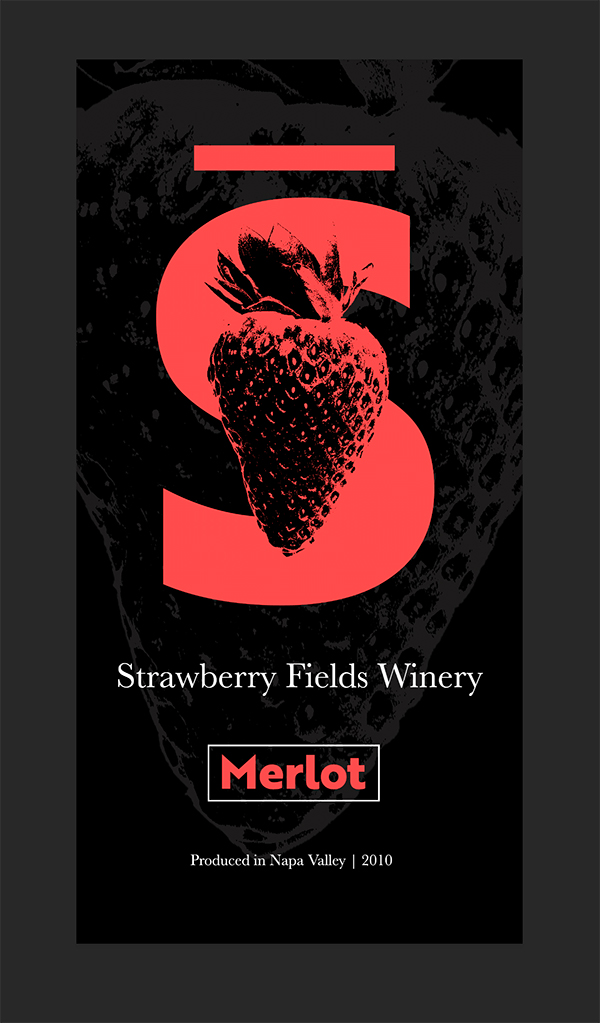 Strawberry Fields Winery Packaging Design