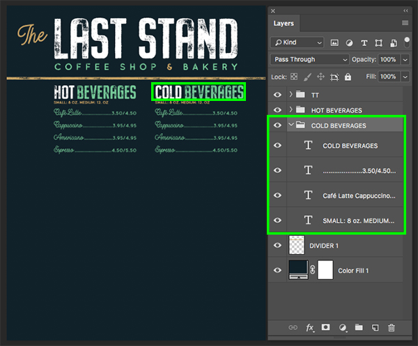 The Last Stand Menu Design