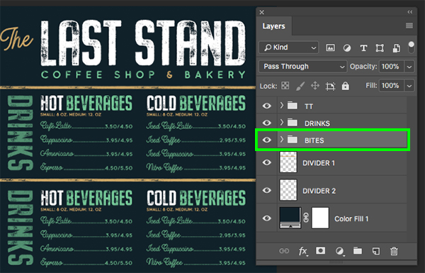 The Last Stand Menu Design