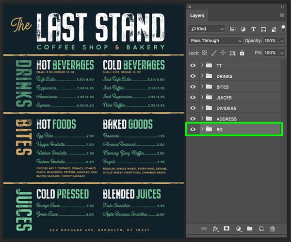 The Last Stand Menu Design