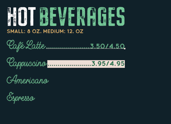 The Last Stand Menu Design