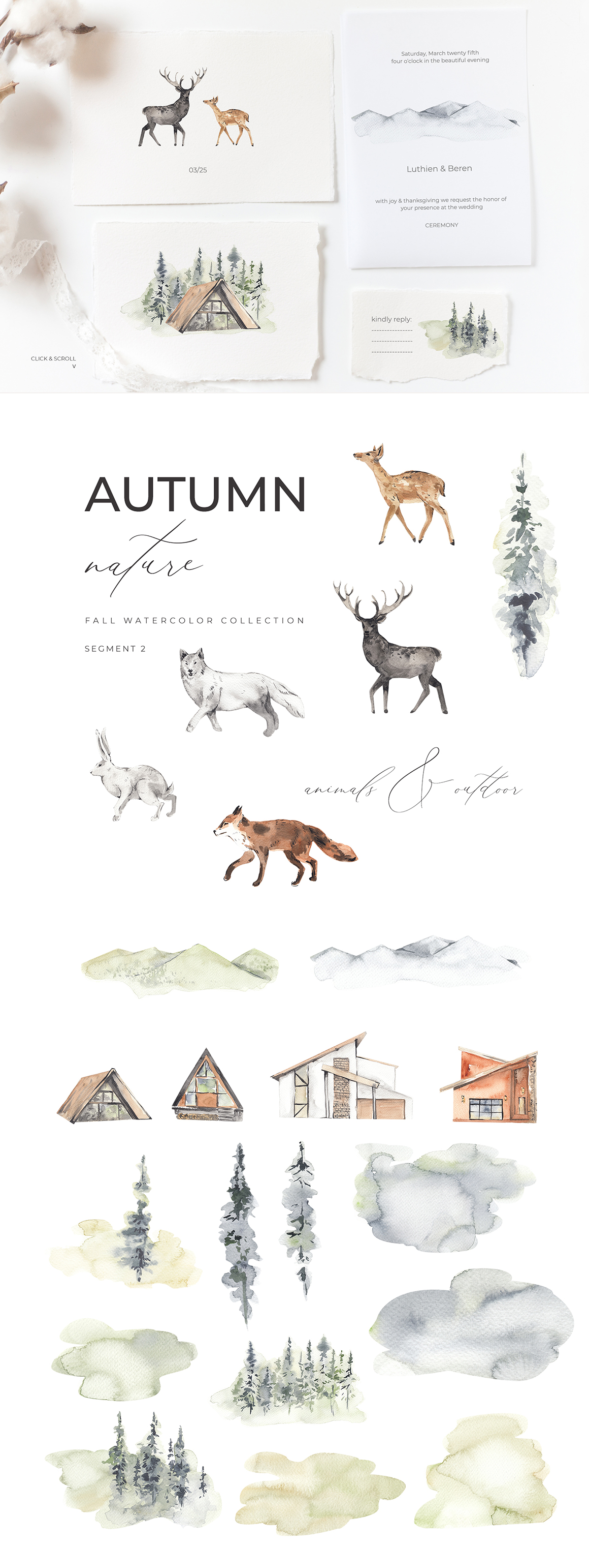 Autumn Aesthetics Lifestyle Watercolor Collection