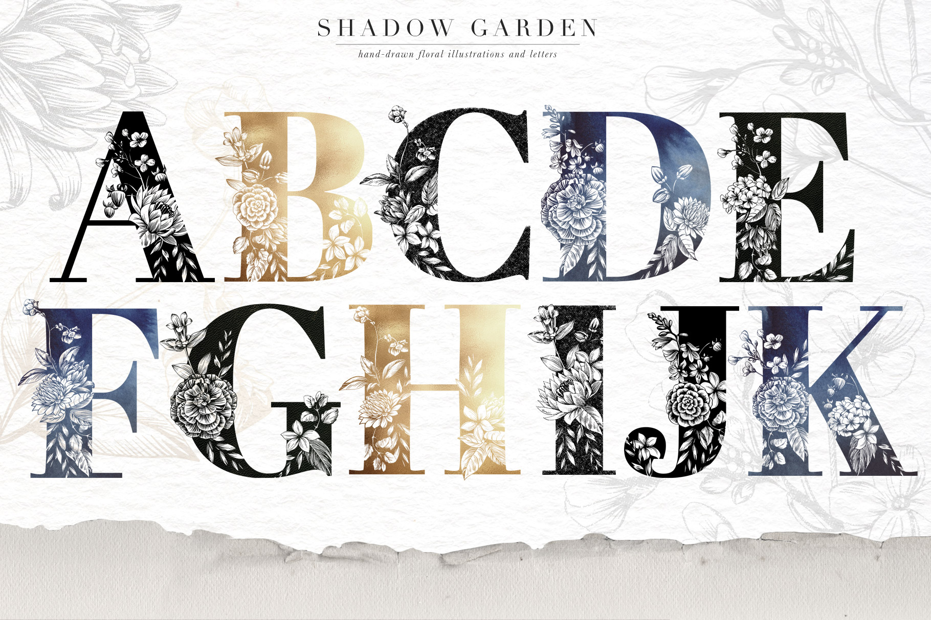 Shadow Garden Botanical Monograms