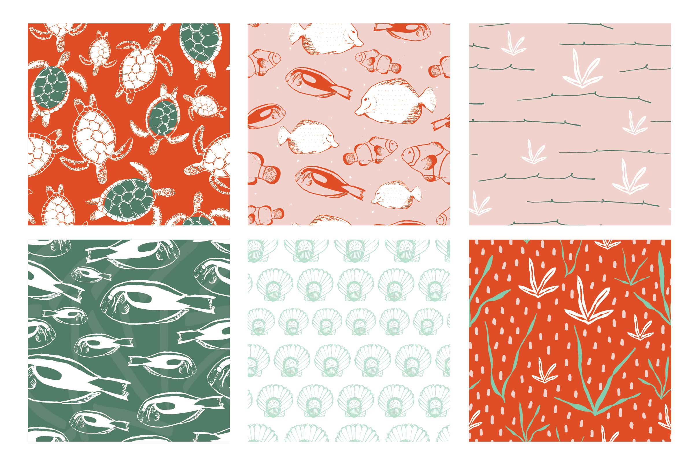 Sea Life Seamless Patterns