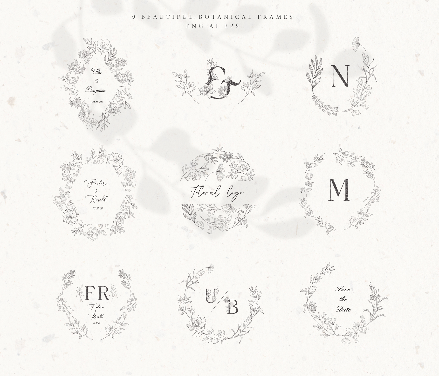 Botanical Alphabet & Monograms - Design Cuts