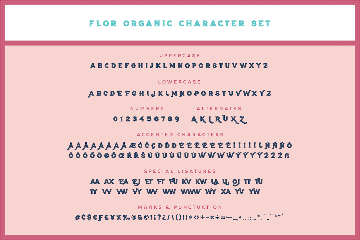 Flor Layered Font & Floral Extras