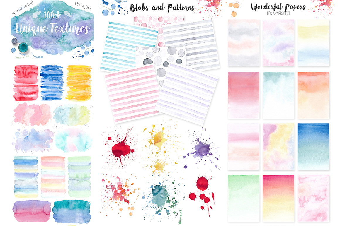 Light And Bright Watercolor Textures