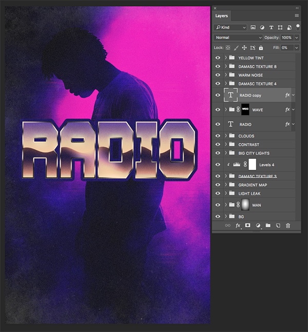 Radio Waves Retro Poster Design