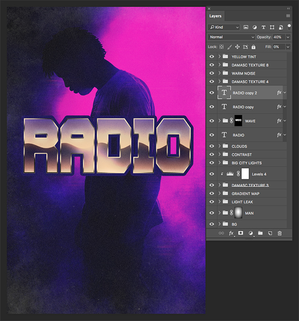 Radio Waves Retro Poster Design