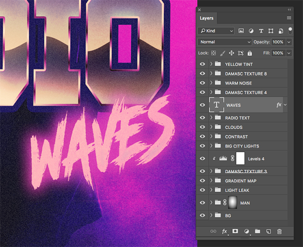 Radio Waves Retro Poster Design