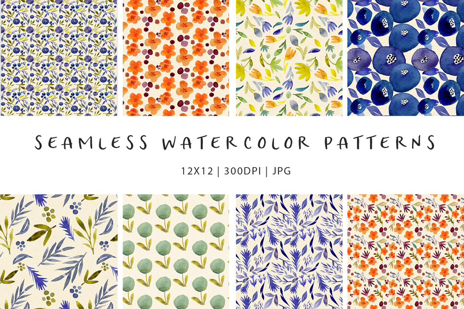 Watercolor Flower Patterns