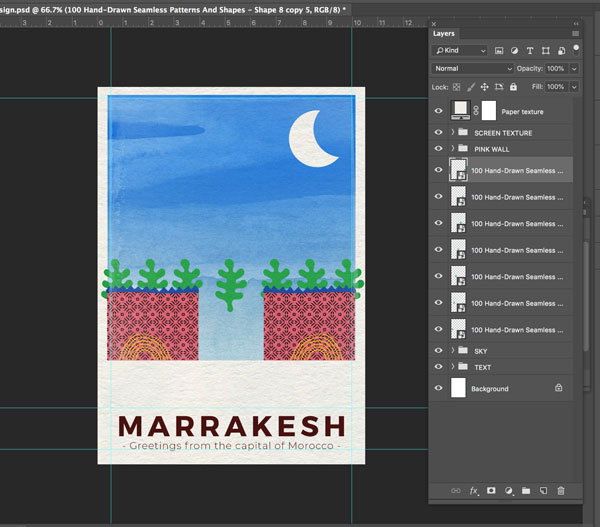 Marrakesh Postcard Design