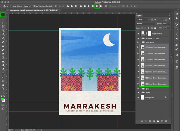 Marrakesh Postcard Design