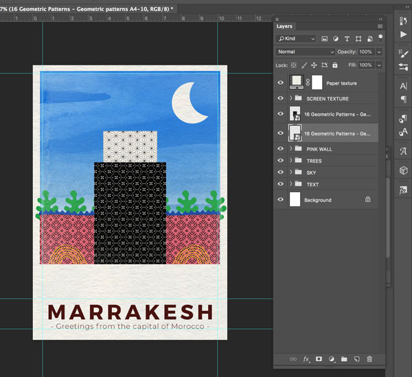 Marrakesh Postcard Design