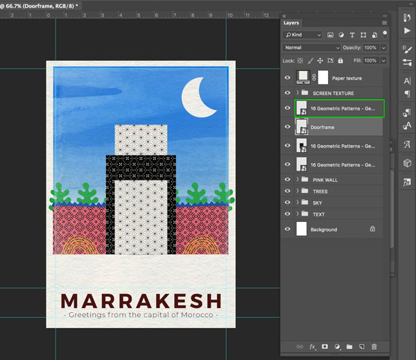 Marrakesh Postcard Design