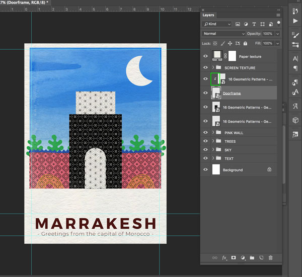 Marrakesh Postcard Design