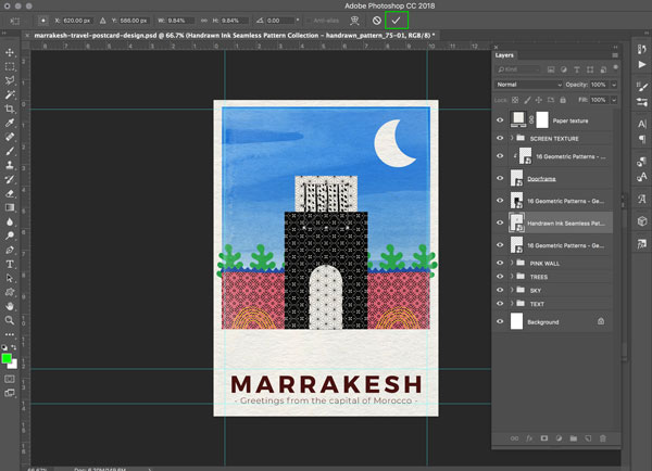 Marrakesh Postcard Design