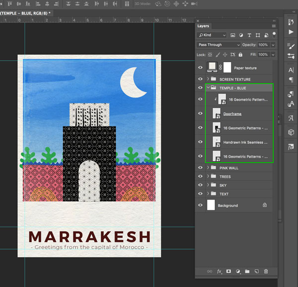 Marrakesh Postcard Design