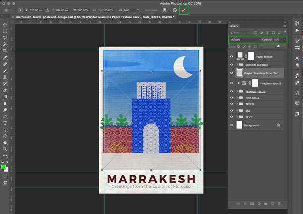 Marrakesh Postcard Design