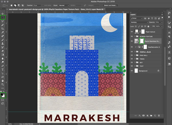 Marrakesh Postcard Design