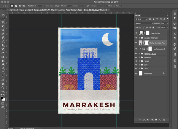 Marrakesh Postcard Design