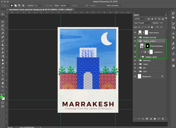 Marrakesh Postcard Design