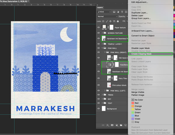 Marrakesh Postcard Design