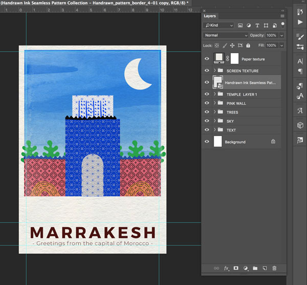 Marrakesh Postcard Design