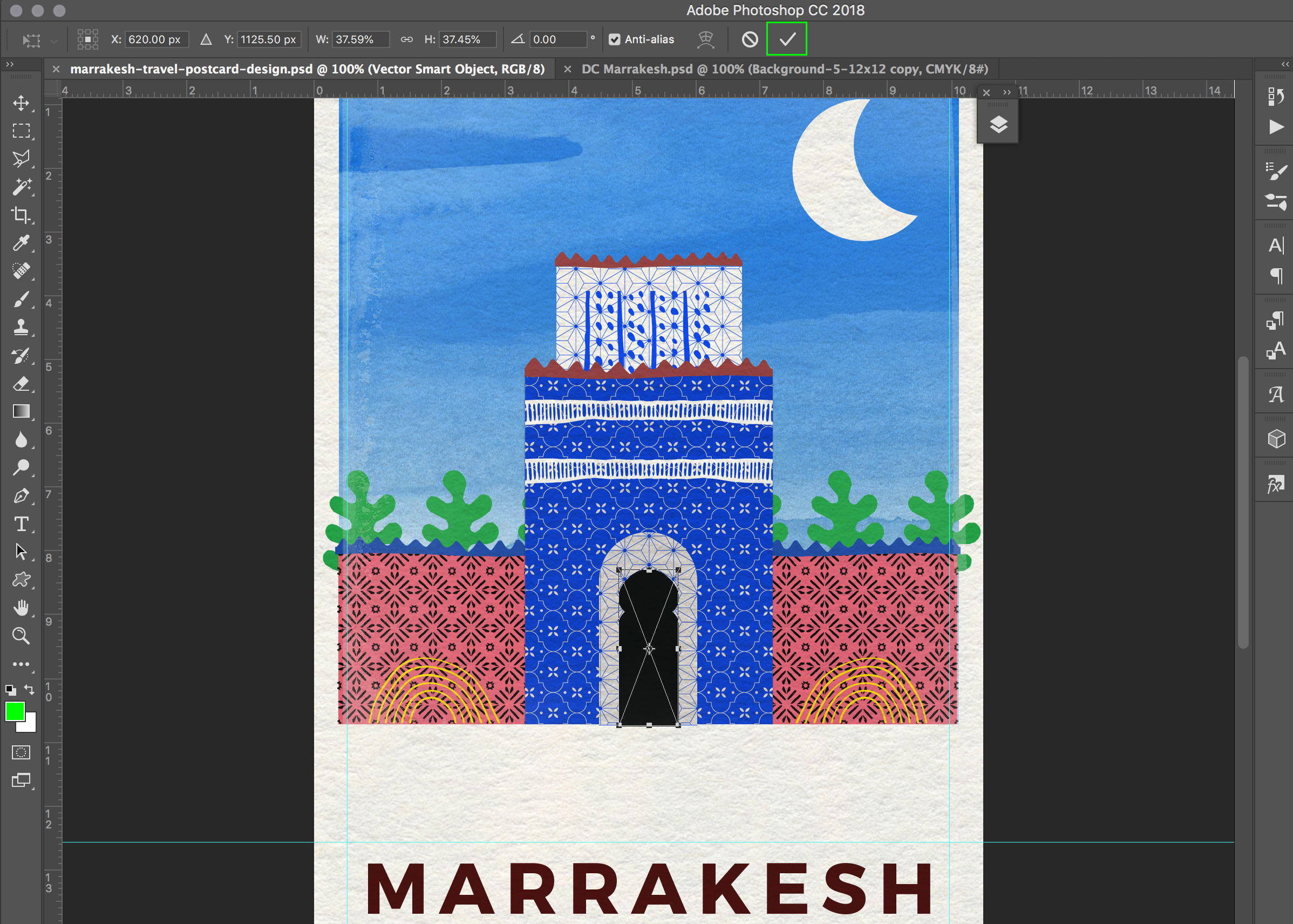 Marrakesh Postcard Design