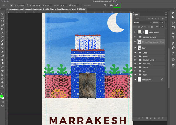 Marrakesh Postcard Design