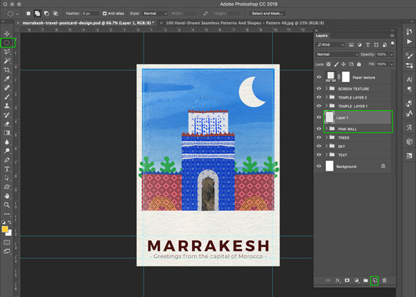 Marrakesh Postcard Design