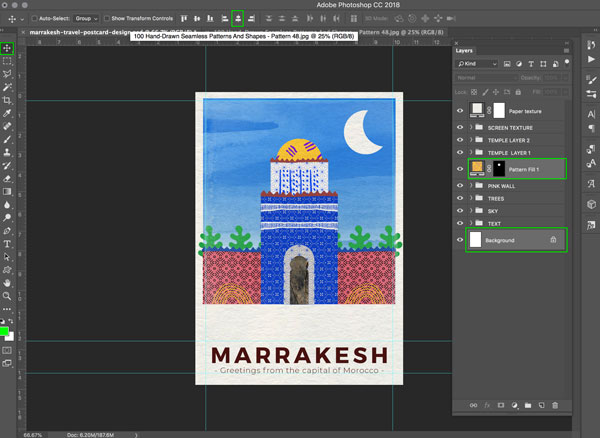 Marrakesh Postcard Design