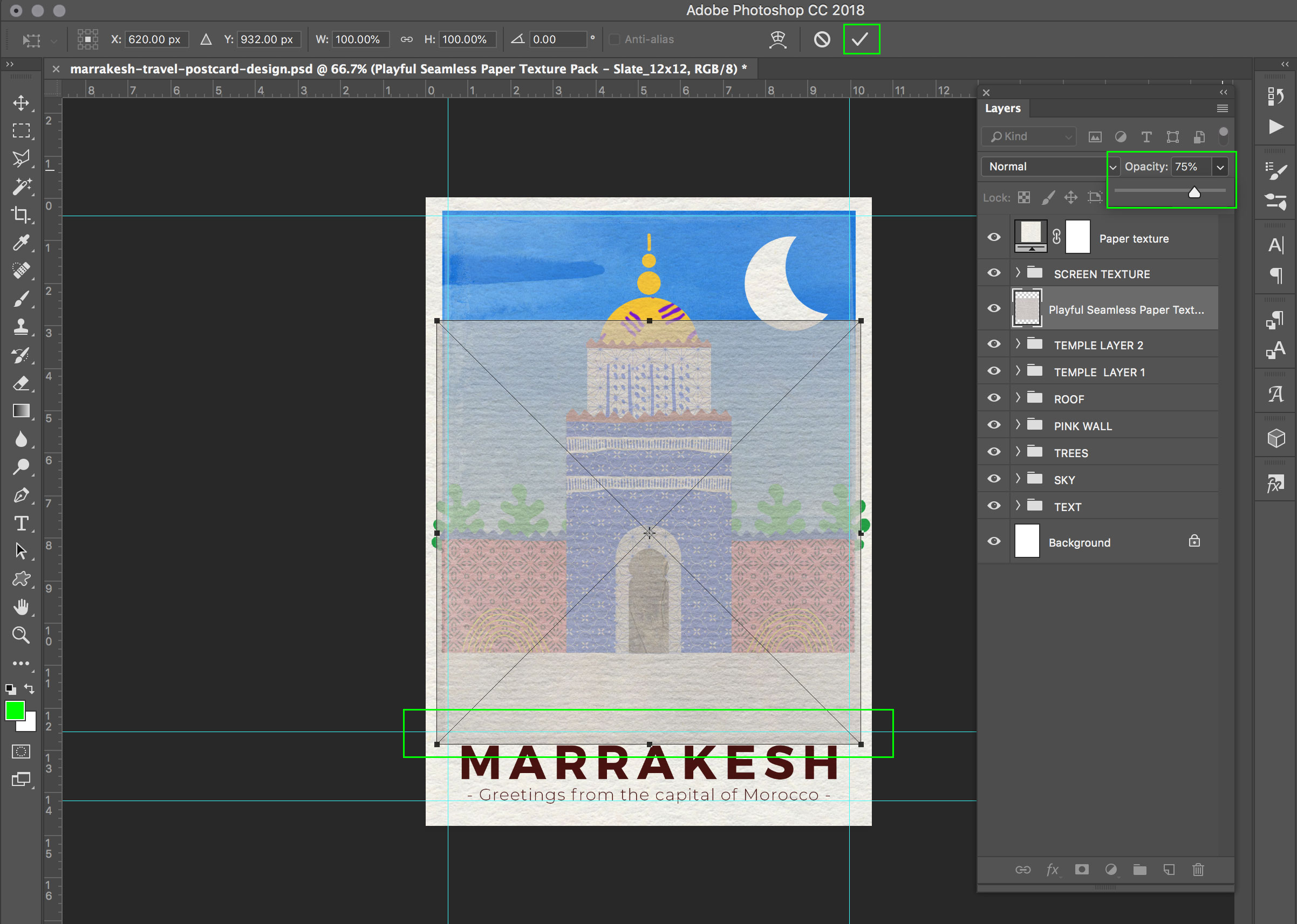 Marrakesh Postcard Design