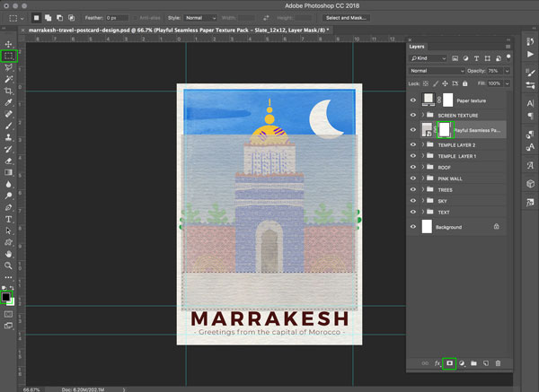 Marrakesh Postcard Design