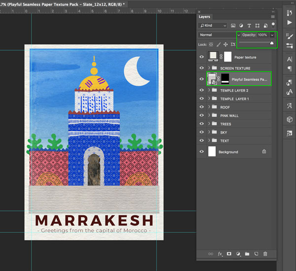 Marrakesh Postcard Design