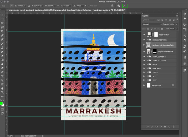 Marrakesh Postcard Design