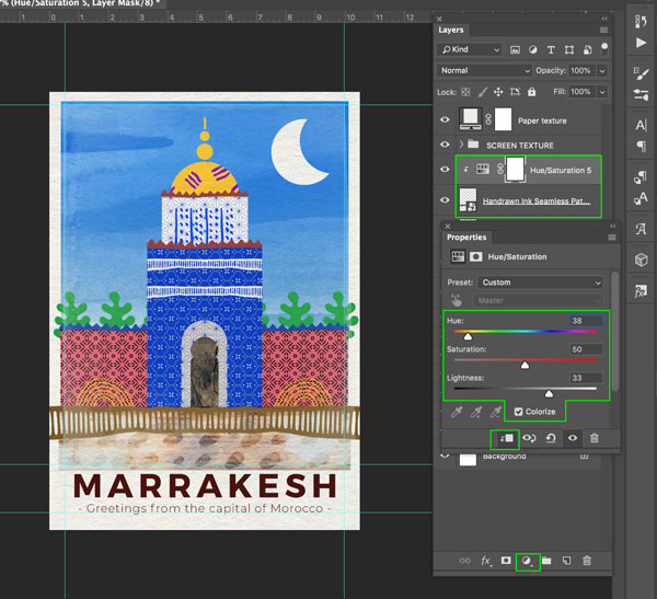 Marrakesh Postcard Design