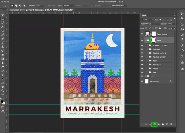 Marrakesh Postcard Design