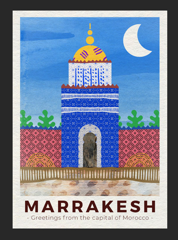 Marrakesh Postcard Design