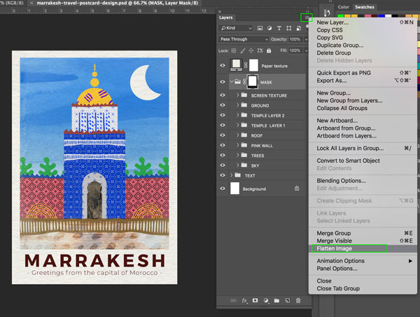 Marrakesh Postcard Design