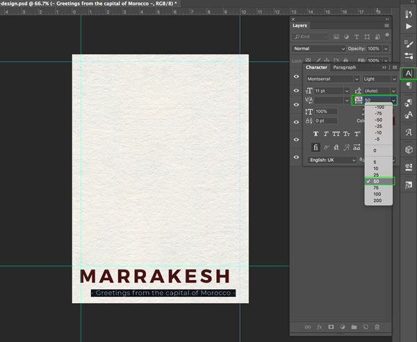 Marrakesh Postcard Design