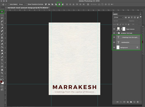 Marrakesh Postcard Design