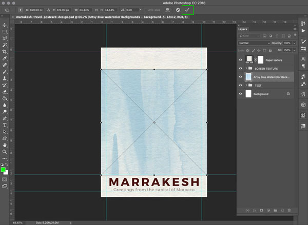 Marrakesh Postcard Design