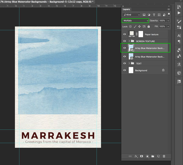 Marrakesh Postcard Design