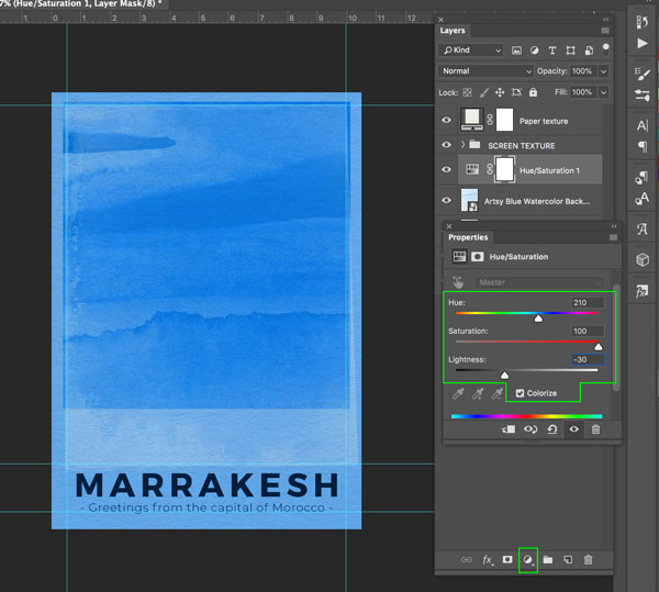 Marrakesh Postcard Design