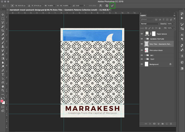 Marrakesh Postcard Design