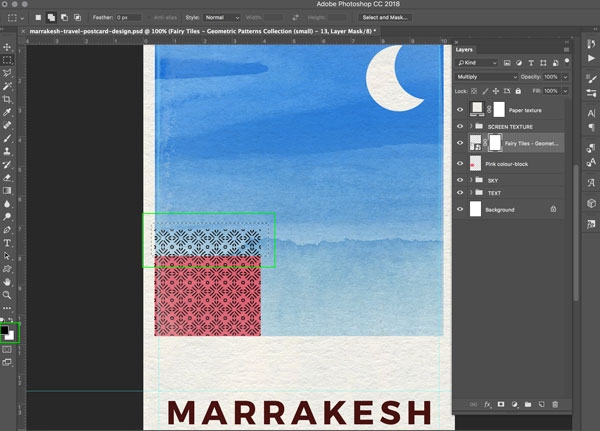 Marrakesh Postcard Design