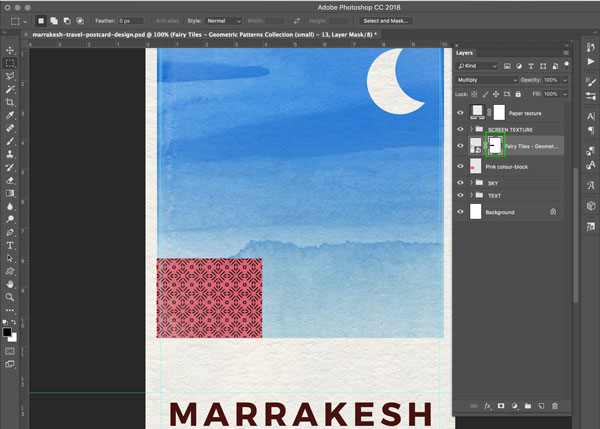 Marrakesh Postcard Design