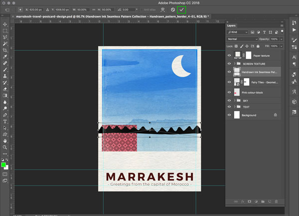 Marrakesh Postcard Design